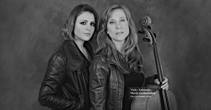 Zachariadou-Yannoula, cello/piano duo (portrait by Rino Pucci)