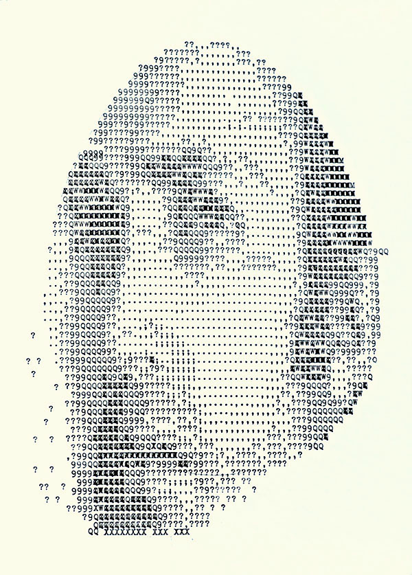 Vivant! (typed portrait of George Orwell by Michel Corfou)